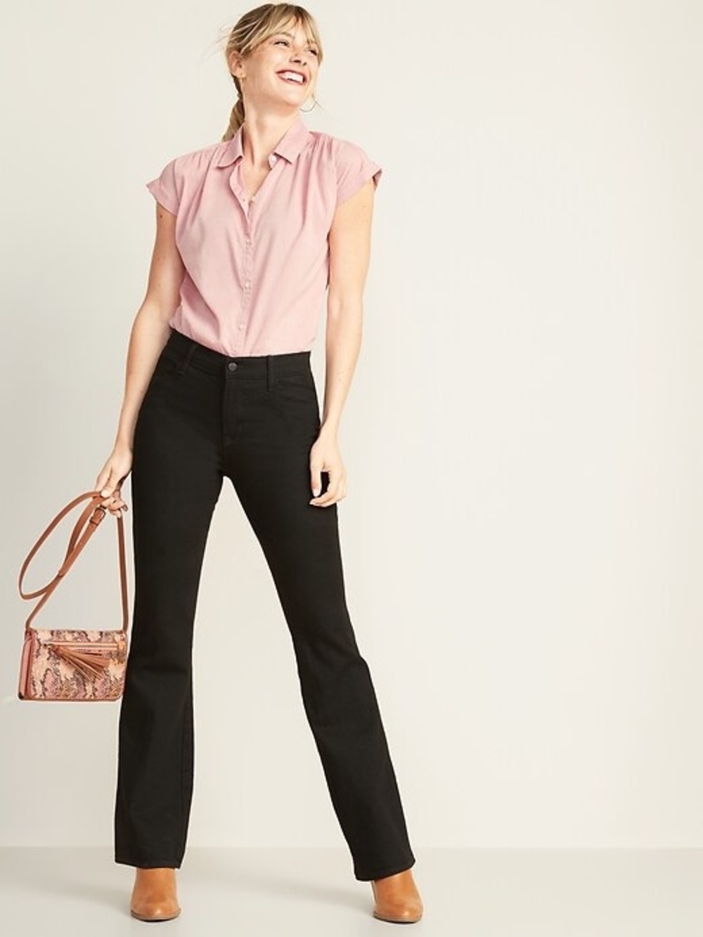 Old Navy Women's Black Micro Flare Jeans